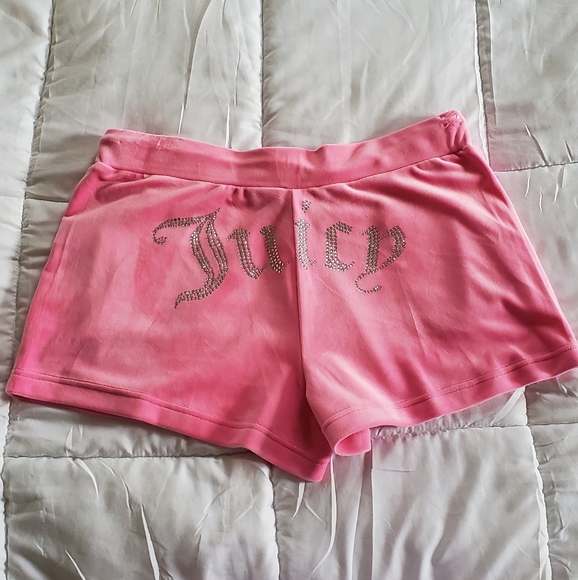 Juicy Couture Big Bling Velour Track Shorts Women's XL Pink - Picture 5 of 10